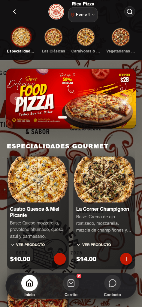 Menú digital de La Parada en Gcode