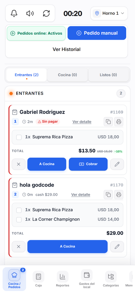 Vista previa del POS de Gcode